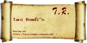 Tani Román névjegykártya